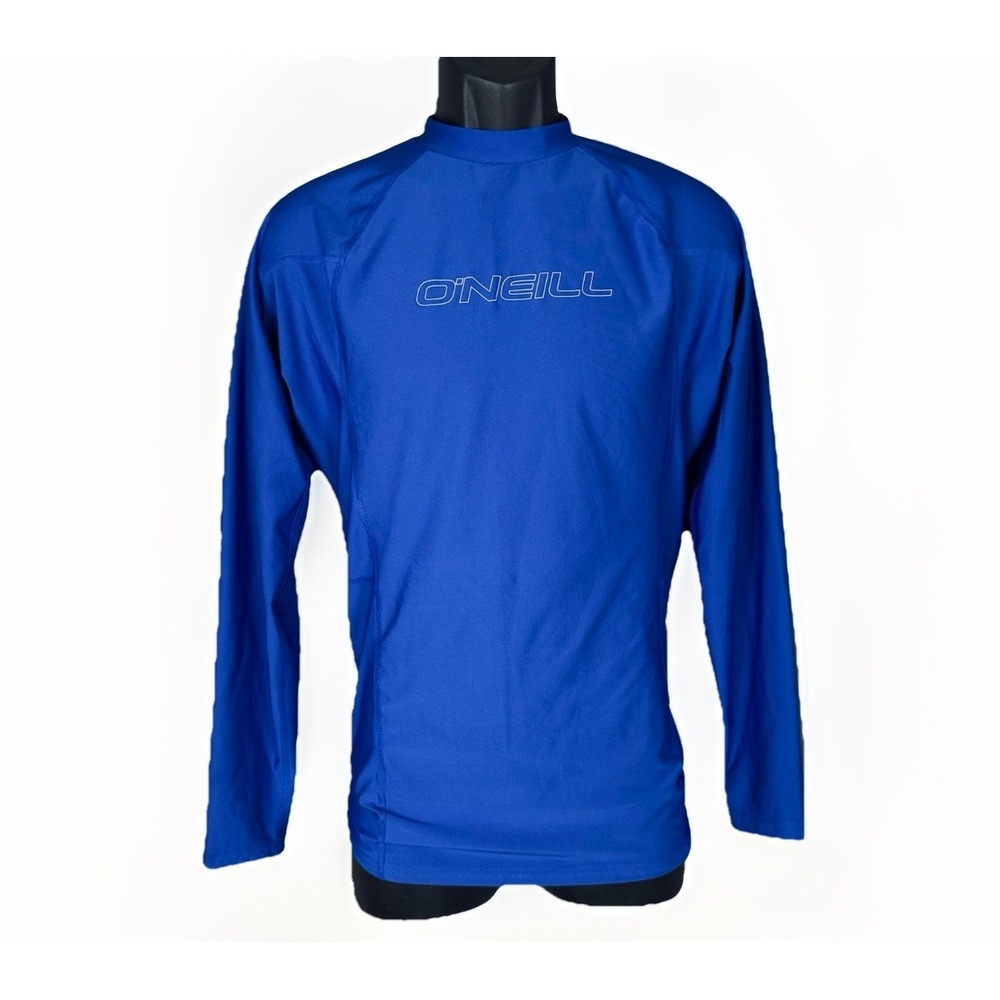 O'Neill LG Slim Basic Skins Blue Logo UVP 50+ Rash Guard Stretch LS Sun Shirt - Picture 3 of 10